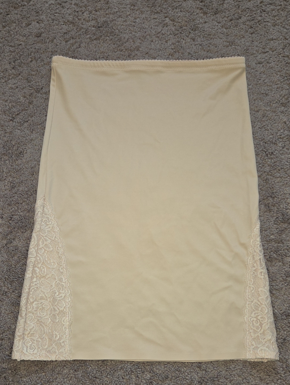 2 For $10 IZOD Tan Beige Nylon Spandex Tummy Control Half Slip Lace Medium